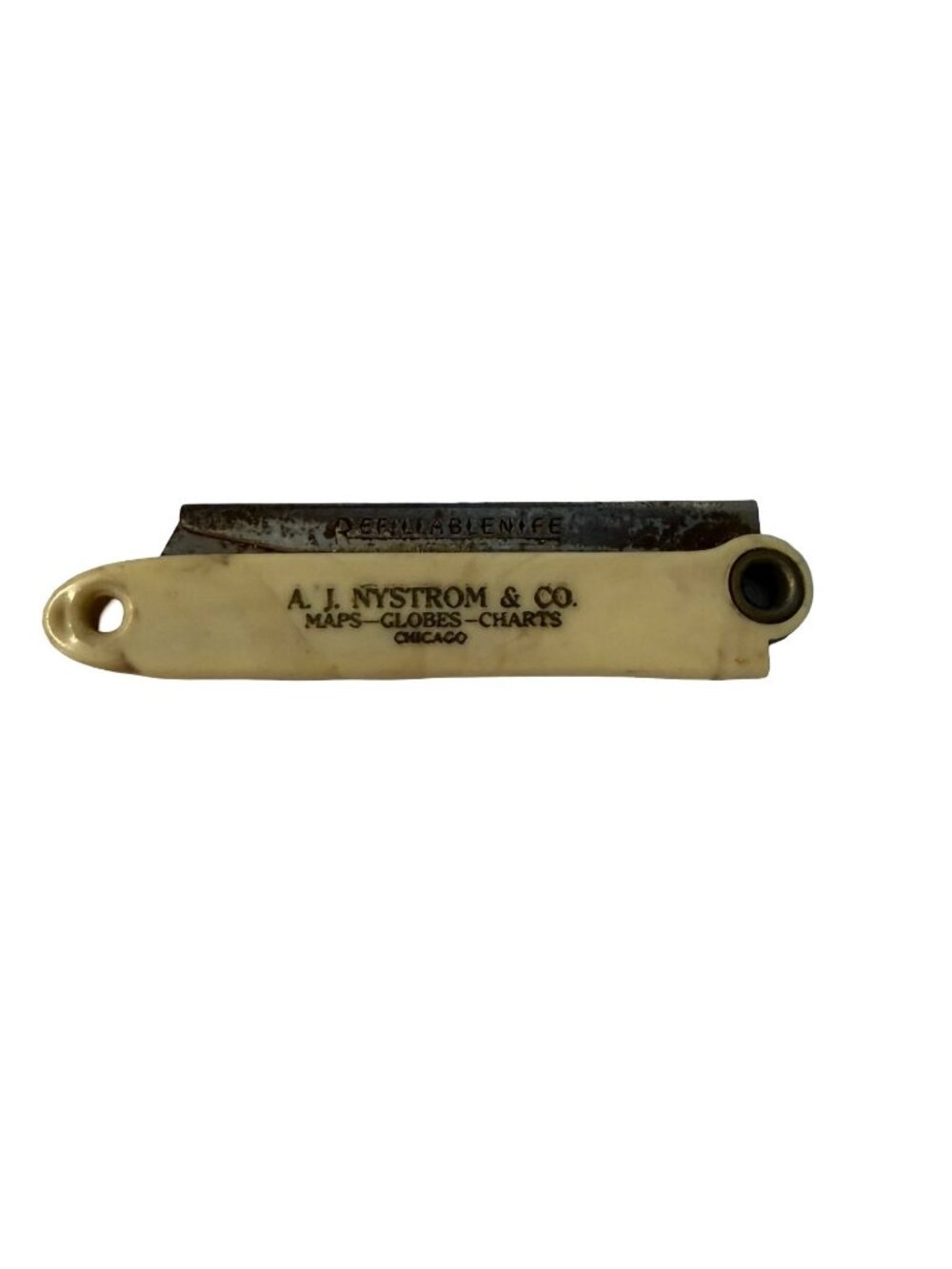 Vintage Miniature A.J. Nystrom & Co Chicago Advertising Straight Razor Letter Op